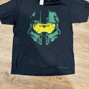 Gildan Black Heavy Cotton T-Shirt halo 4 tee size large